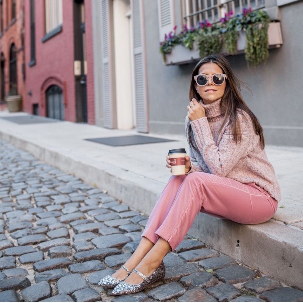 J Crew  Pink Velvet Pants Size 0